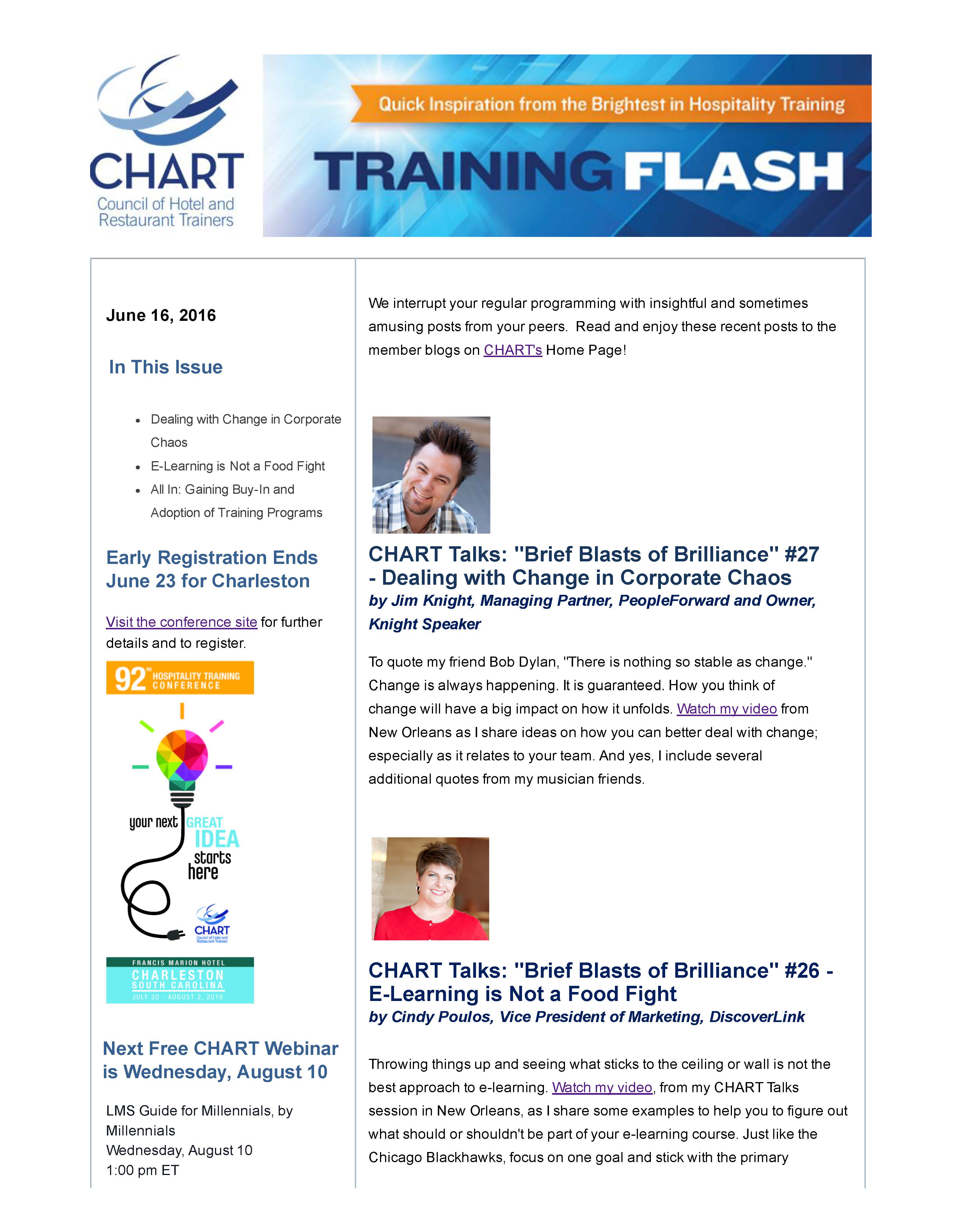 Training Flash E-Newsletter